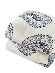 Mckenna 12 Piece Comforter And Quilt Set Contemporary Two-Tone Paisley Print Bed In A Bag