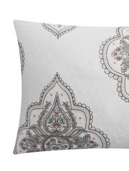 Medi 9 Piece Cotton Jacquard Comforter Set Medallion Embroidered Bedding 