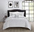 Mercer 6 Piece Comforter Set Pinch Pleat Box Design Bed In A Bag Bedding - Sheet Set - White
