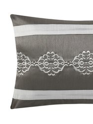 Merielle 9 Piece Comforter Set Jacquard Geometric Scroll Medallion Pattern Solid Border Design Bedding