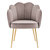 Mia Rose Dining Side Chair Velvet Upholstery Scalloped Clamshell Back Gold Plated Solid Metal Legs - 1 Piece - Blush