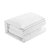 Milos 4 Piece Cotton Comforter Set Solid White With Dual Stripe Embroidered Border Hotel Collection Bedding