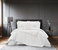 Milos 4 Piece Cotton Comforter Set Solid White With Dual Stripe Embroidered Border Hotel Collection Bedding - Gold