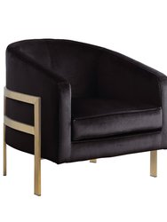 Monte Modern Contemporary Steel Frame Velvet Bucket Club Chair - Black