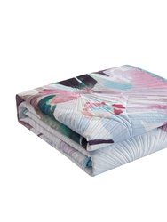 Monte Palace 6 Piece Reversible Quilt Set Floral Watercolor Design Bed In A Bag Bedding