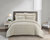Mora 3 Piece Duvet Cover Set Contemporary Two Tone Striped Pattern Bedding - Beige