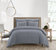 Morgan 2 Piece Duvet Cover Set Contemporary Two Tone Striped Pattern Bedding - Navy