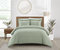 Morgan 2 Piece Duvet Cover Set Contemporary Two Tone Striped Pattern Bedding - Green