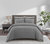 Morgan 2 Piece Duvet Cover Set Contemporary Two Tone Striped Pattern Bedding - Charcoal