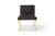 Moriah Accent Chair Sleek Elegant Tufted Velvet Upholstery Plush Cushion Brass Finished Polished Metal Frame - Black