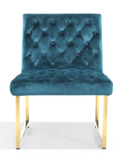 Chic Home Design Moriah Accent Chair Sleek Elegant Tufted Velvet Upholstery Plush Cushion Brass Finished Polished Metal Frame product