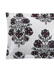 Morris 2 Piece Quilt Set Large Scale Floral Medallion Print Design Bedding