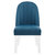 Mullen Dining Side Chair Velvet Upholstered Channel Quilted Seat Back Acrylic Legs - Set Of 2 - Blue