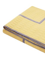 Nero 6 Piece Quilt Cover Set Hotel Collection Two Tone Banded Geometric Embroidered Quilted Bed In A Bag Bedding