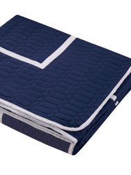 Nero 6 Piece Quilt Cover Set Hotel Collection Two Tone Banded Geometric Embroidered Quilted Bed In A Bag Bedding