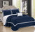 Nero 8 Piece Quilt Cover Set Hotel Collection Two Tone Banded Geometric Embroidered Quilted Bed In A Bag Bedding