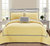 Nero 8 Piece Quilt Cover Set Hotel Collection Two Tone Banded Geometric Embroidered Quilted Bed In A Bag Bedding - Yellow