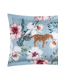 Orithia 4 Piece Reversible Quilt Set Tropical Floral Leopard Print Bedding