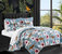 Orithia 8 Piece Reversible Quilt Set Tropical Floral Leopard Print Bed In A Bag