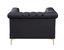 Patton PU Leather Modern Contemporary Button Tufted with Gold Nailhead Trim Goldtone Metal Y-leg Club Chair