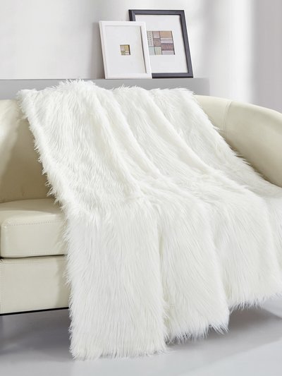 Chic Home Design Penina Shaggy Throw Blanket New Faux Fur Collection Cozy Super Soft Ultra Plush Micromink Backing Decorative Design product