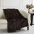 Penina Shaggy Throw Blanket New Faux Fur Collection Cozy Super Soft Ultra Plush Micromink Backing Decorative Design - Brown