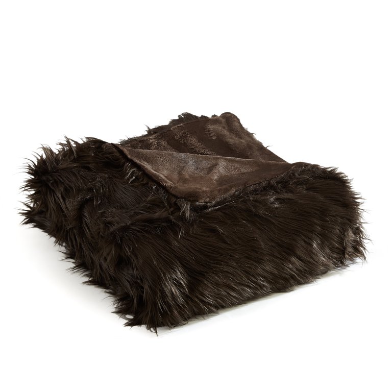 Penina Shaggy Throw Blanket New Faux Fur Collection Cozy Super Soft Ultra Plush Micromink Backing Decorative Design