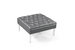 Pierre Square Ottoman Center Table Button Tufted PU Leather Upholstered Acrylic Legs, Modern Transitional - Silver