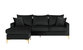 Queenstown Modular Chaise Sectional Sofa Velvet Upholstered Solid Gold Tone Metal Y-Legs With 2 Throw Pillows - Black