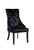 Raizel Dining Side Accent Chair Button Tufted Velvet Upholstery Nail Head Trim Tapered Espresso Wood Legs, Modern Transitional, Set Of 2