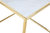 Rialto Side Table Nightstand Gold Finished Solid Metal Cube Frame Marble Look Top, Modern Contemporary