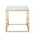 Rialto Side Table Nightstand Gold Finished Solid Metal Cube Frame Marble Look Top, Modern Contemporary - Gold