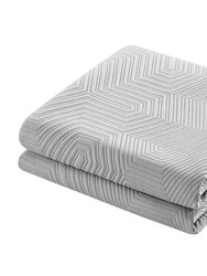 Ridge 3 Piece Quilt Set Contemporary Y-Shaped Geometric Pattern Bedding