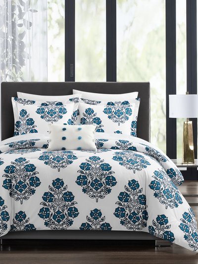 Chic Home Design Riley 6 Piece Comforter Set Large Scale Floral Medallion Print Design Bed In A Bag Bedding product