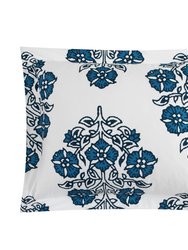 Riley 6 Piece Comforter Set Large Scale Floral Medallion Print Design Bed In A Bag Bedding