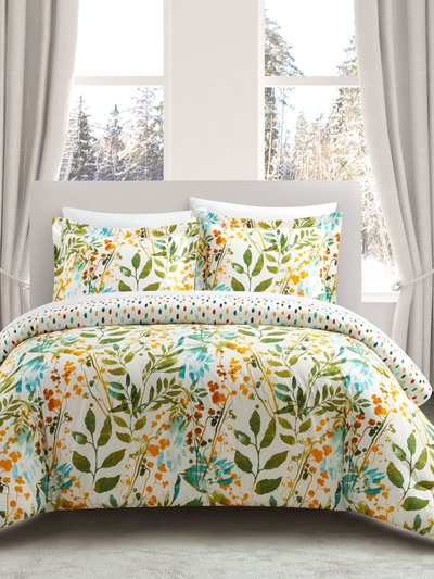 Chic Home Design Robin 2 Piece Duvet Cover Set Reversible Hand Painted Floral Print product