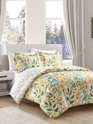 Robin 2 Piece Duvet Cover Set Reversible Hand Painted Floral Print