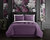 Sachi 3 Piece Quilt Set Floral Scroll Pattern Design Bedding - Purple