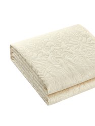 Sachi 7 Piece Quilt Set Floral Scroll Pattern Design Bed In A Bag - Sheet Set