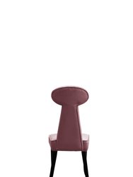 Safia Dining Side Chair Velvet Upholstered Pawn Shaped Seat Back Tapered Espresso Finish Wood Legs (Set of 2), Modern Transitional