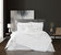 Santorini 4 Piece Cotton Comforter Set Solid White With Dual Stripe Embroidered Border Hotel Collection Bedding - Beige