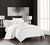 Santorini 4 Piece Cotton Comforter Set Solid White With Dual Stripe Embroidered Border Hotel Collection Bedding