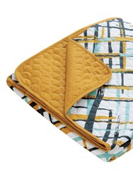 Shane 5 Piece Reversible Quilt Set Abstract Print Design Coverlet Bedding