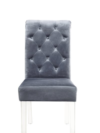 Chic Home Design Sharon Dining Side Chair Button Tufted Velvet Upholstered Acrylic Legs - Set Of 2 product