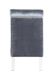 Sharon Dining Side Chair Button Tufted Velvet Upholstered Acrylic Legs - Set Of 2