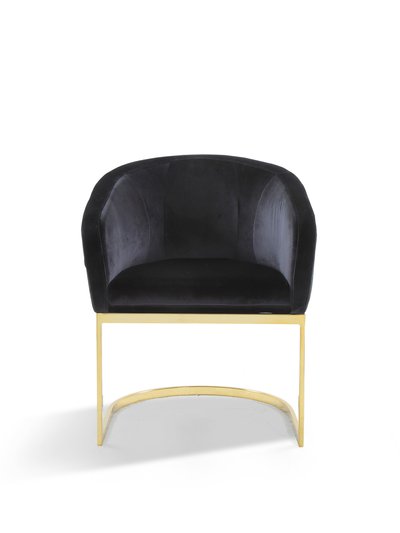 Chic Home Design Siena Accent Club Chair Shell Design Velvet Upholstered Half-Moon Gold Plated Solid Metal U-Shaped Base product