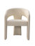 Sinatra Dining Chair Faux Leather Upholstered Curved Seat Back Sculptural Base -1 Piece, Modern Contemporary - Beige