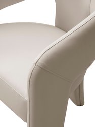 Sinatra Dining Chair Faux Leather Upholstered Curved Seat Back Sculptural Base -1 Piece, Modern Contemporary