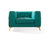 Soho Accent Club Chair Linen Textured Upholstery Plush Tufted Shelter Arm Solid Gold Tone Metal Legs, Modern Transitional - Green