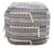 Spike Ottoman Woven Cotton Upholstered Two-Tone Striped Pattern With Tassels Square Pouf, Modern Transitional